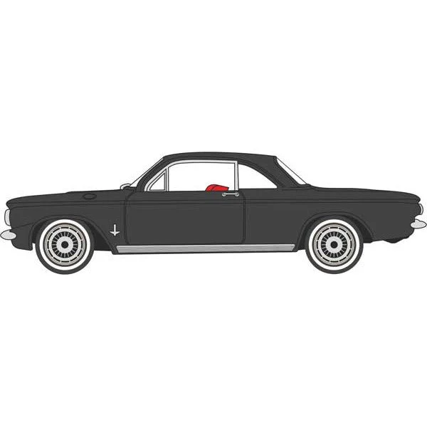 Oxford HO Scale Chevrolet Corvair Coupe 1963 Tuxedo Black - Oxford Diecast