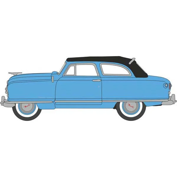 Oxford HO Scale Nash Rambler Custom Landau Convertible 1950 Strato Blue (Closed) - Oxford Diecast