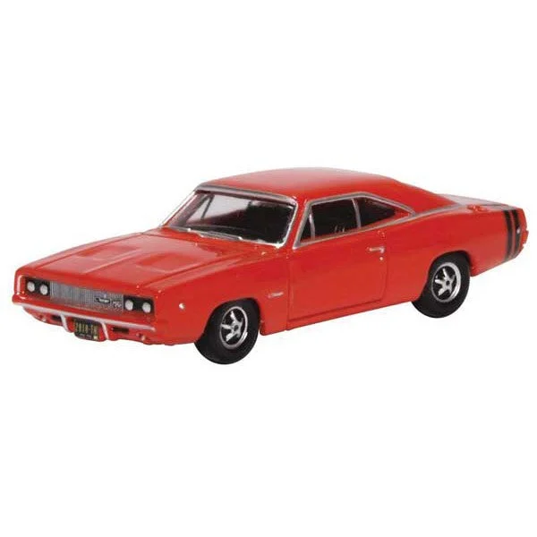 Oxford HO Scale Dodge Charger 1968 Bright Red - Oxford Diecast