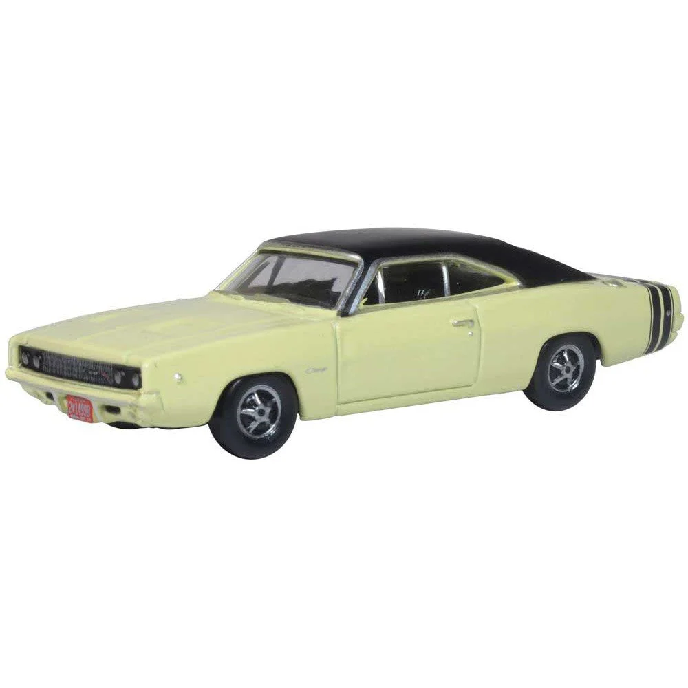 Oxford HO Scale Dodge Charger 1968 Yellow / Black - Oxford Diecast