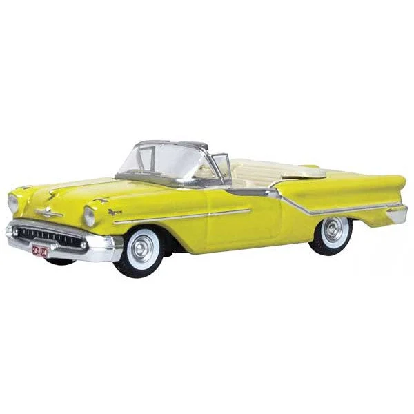 Oxford HO Scale Oldsmobile 88 Convertible 1957 Coronado Yellow (Open) - Oxford Diecast