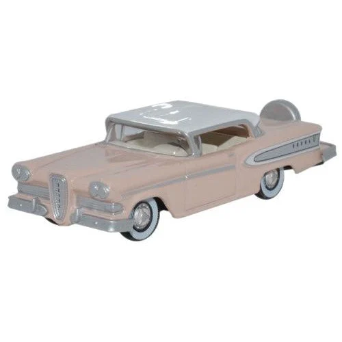 Oxford HO Scale Edsel Citation 1958 Chalk Pink / Frost White - Oxford Diecast