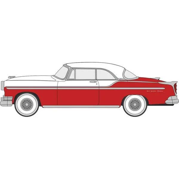 Oxford HO Scale Chrysler New Yorker Deluxe St. Regis 1955 Tango Red / Platinum - Oxford Diecast