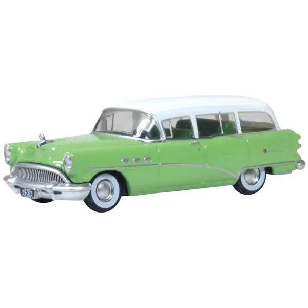 Oxford HO Scale Buick Century Estate Wagon 1954 Willow Green / Arctic White - Oxford Diecast
