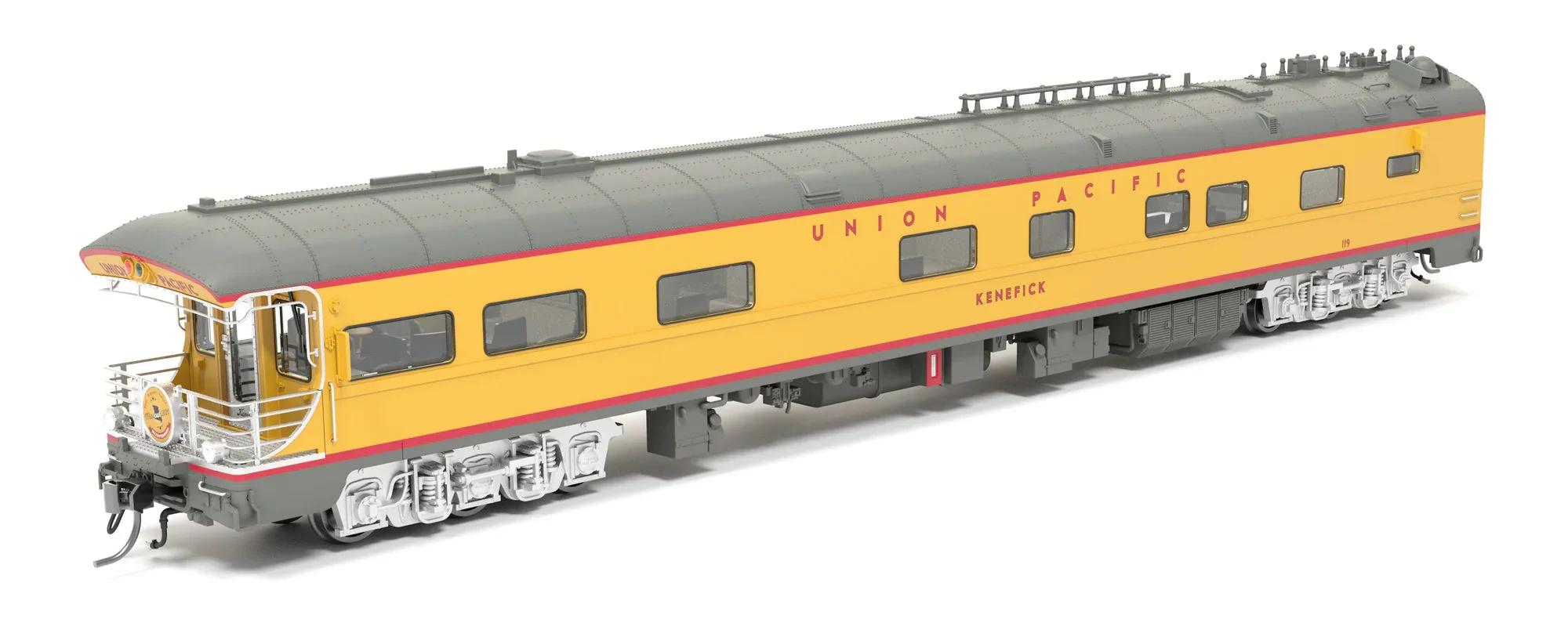 Broadway Limited HO Scale Union Pacific Business Car, UP #119 "Kenefick", "Missouri Bicentennial" Drumhead - 9017