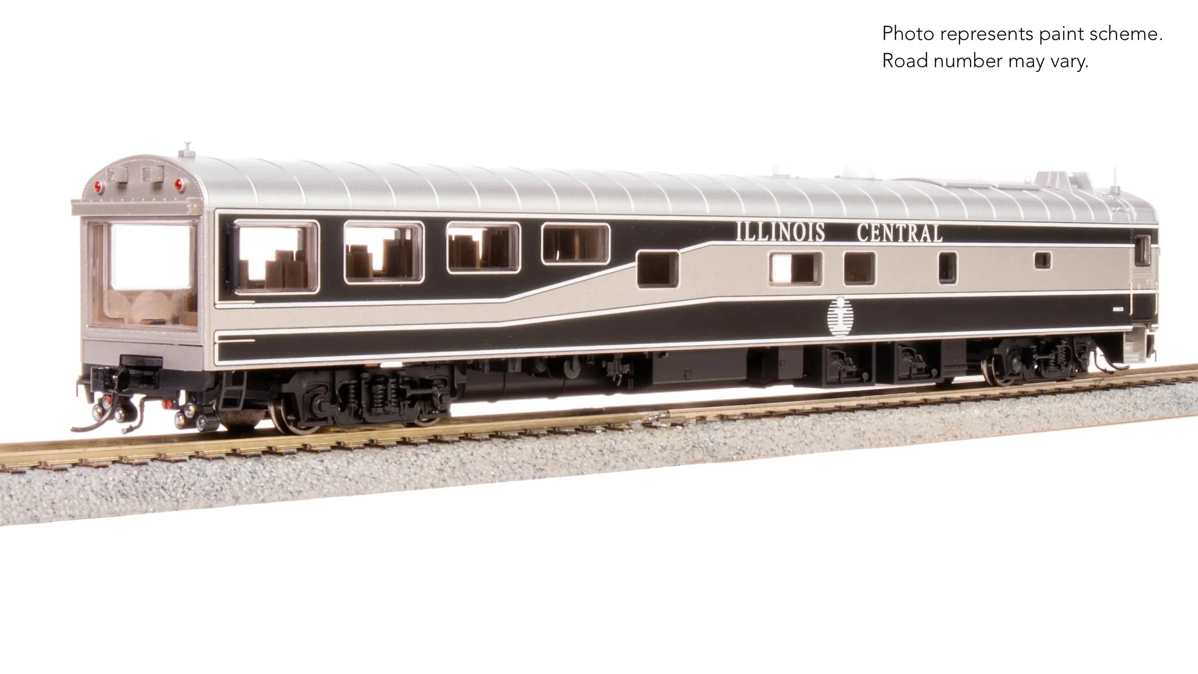 Broadway Limited HO Scale Illinois Central Track Inspection Car - Black/Gunmetal/Aluminum Scheme- 9161