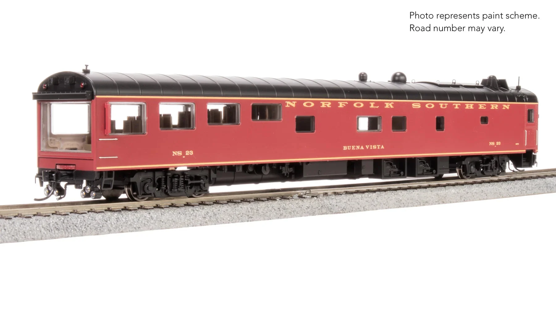 Broadway Limited HO Scale Norfolk Southern Track Inspection Car "Buena Vista" Tuscan Scheme - 9162