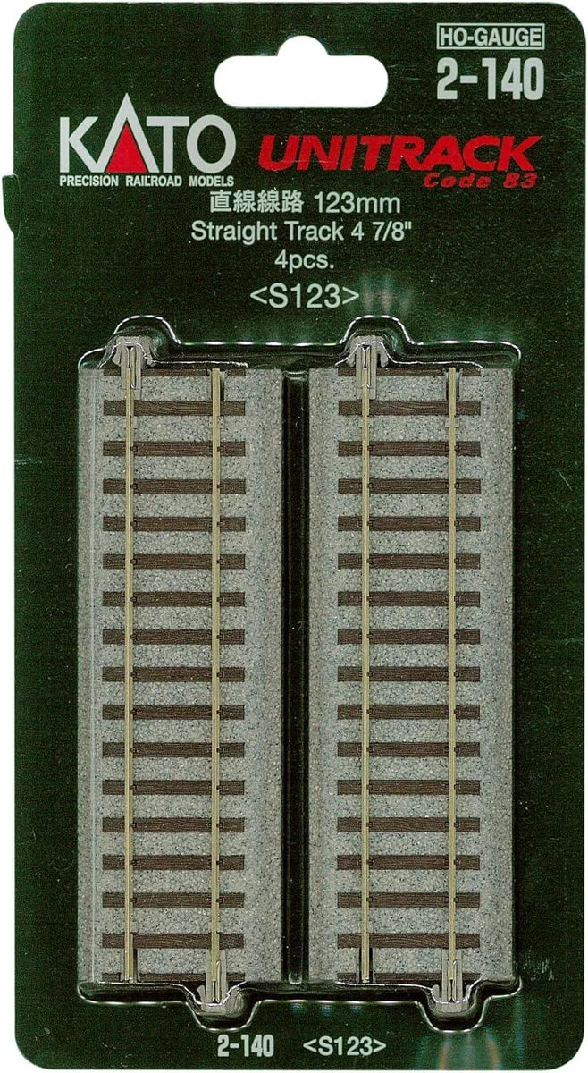 HO Kato Unitrack 123mm (4 7/8") Straight Track 4 pcs 2140