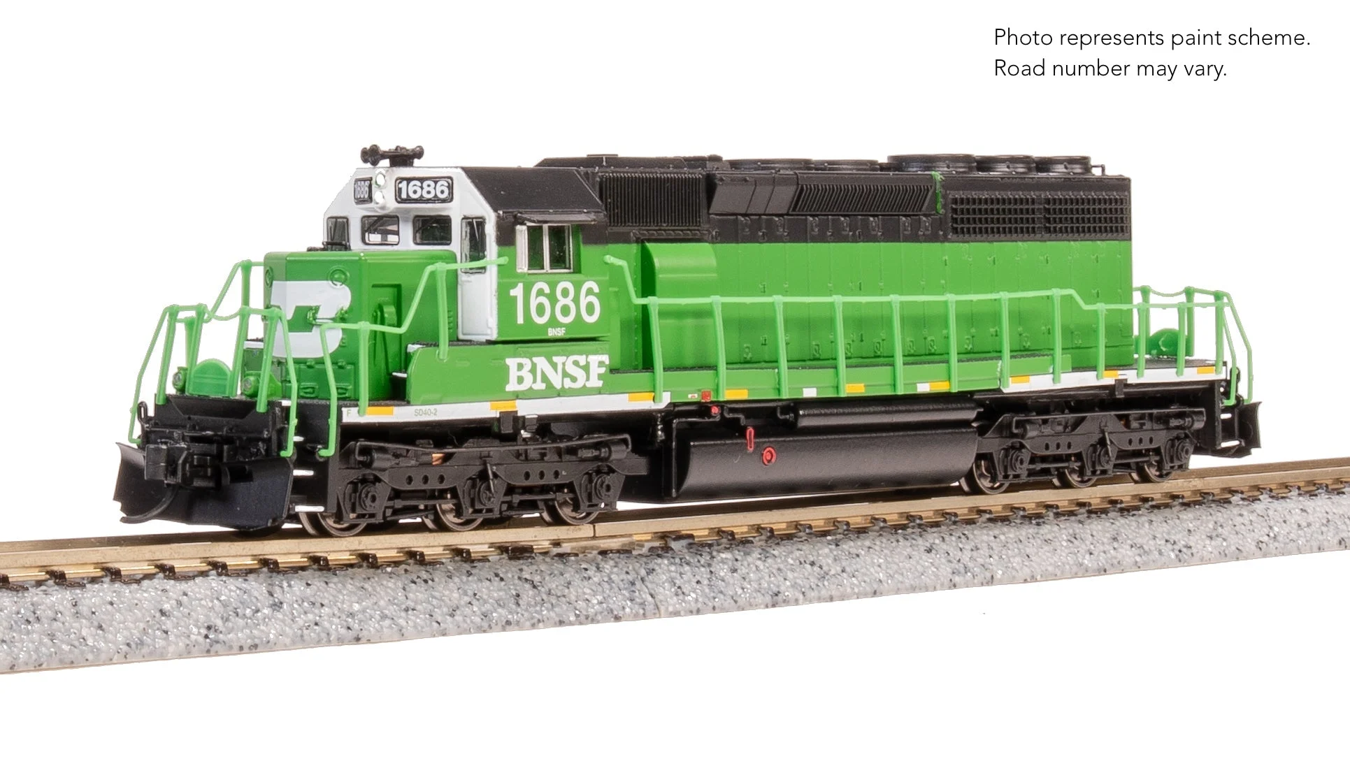 Broadway Limited 9463 EMD SD40-2, BNSF 1686, BN Black/Green/White w/ Patch, Paragon4 Sound/DC/DCC, N