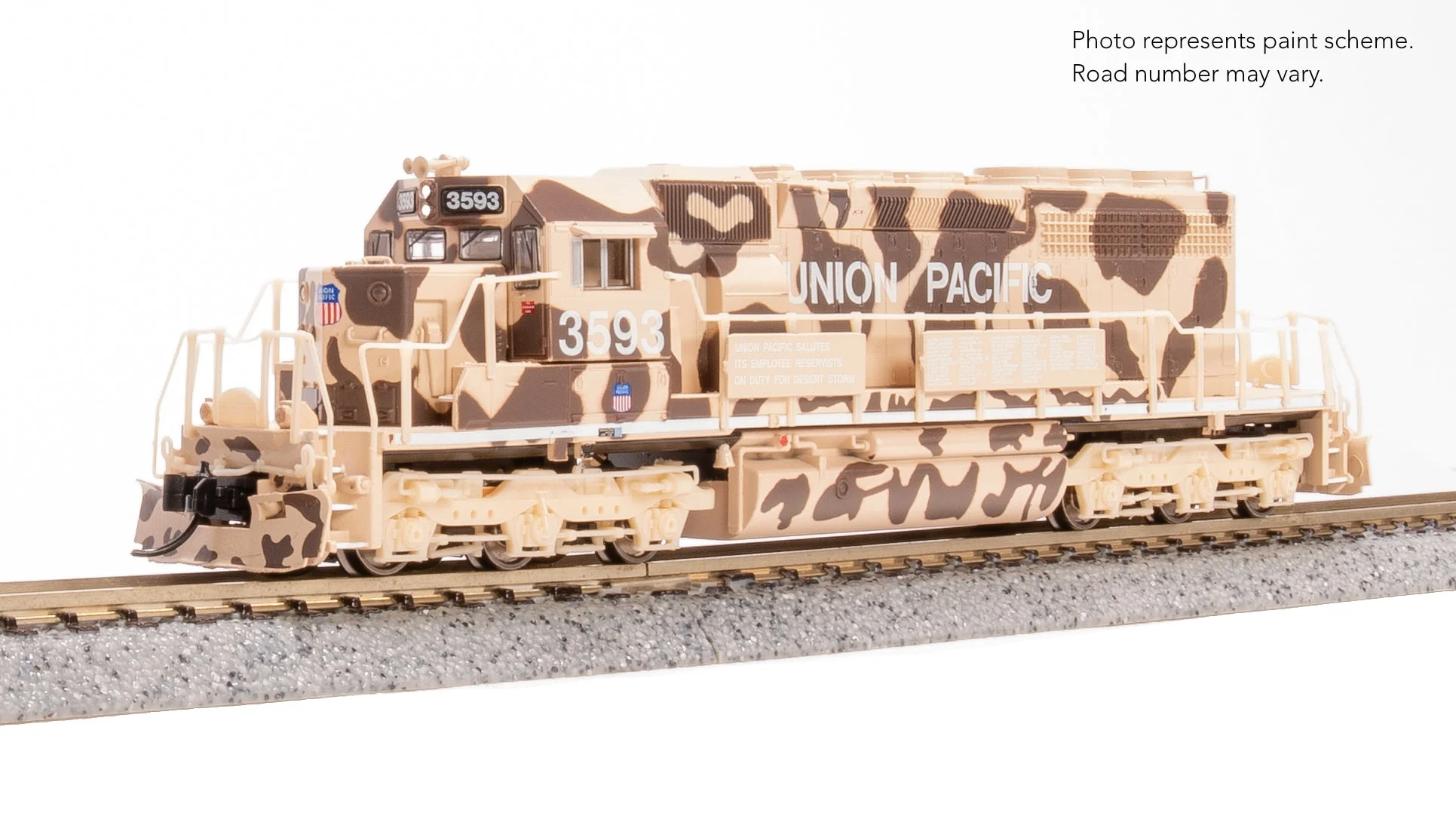 Broadway Limited 9471 EMD SD40-2, UP 3593, Desert Victory Scheme, Paragon4 Sound/DC/DCC, N