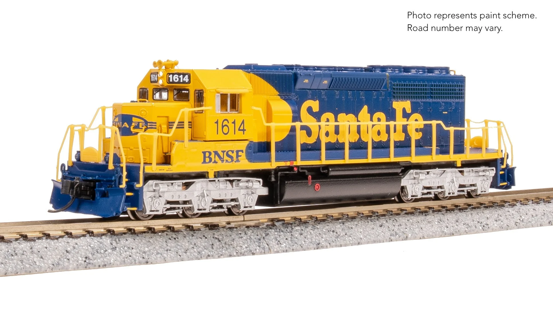 Broadway Limited 9480 EMD SD40-2, BNSF 1614, ATSF Blue/Yellow w/ Patch, No-Sound / DCC-Ready, N