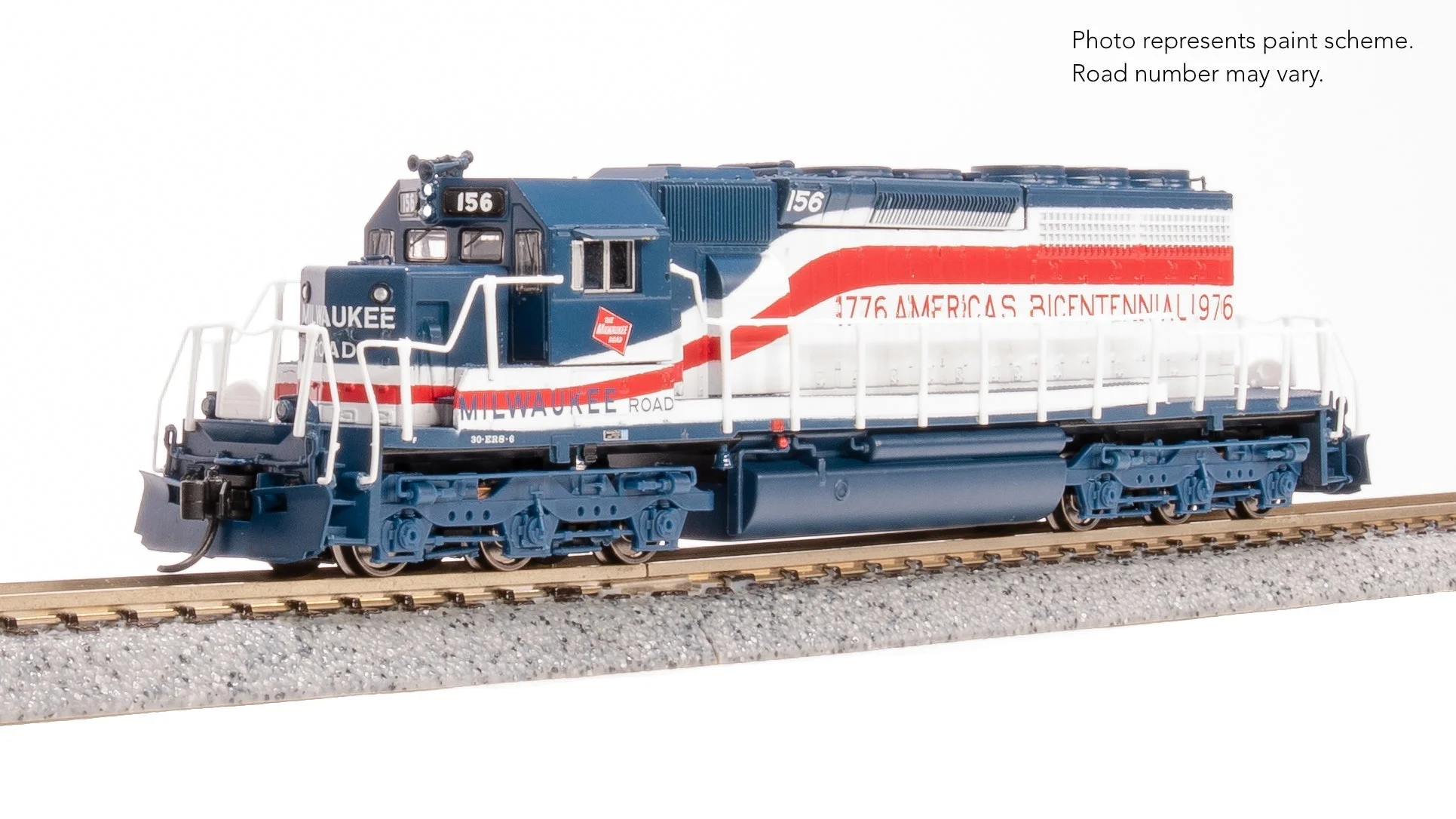 Broadway Limited 9486 EMD SD40-2, MILW 156, Bicentennial Paint Scheme, No-Sound / DCC-Ready, N