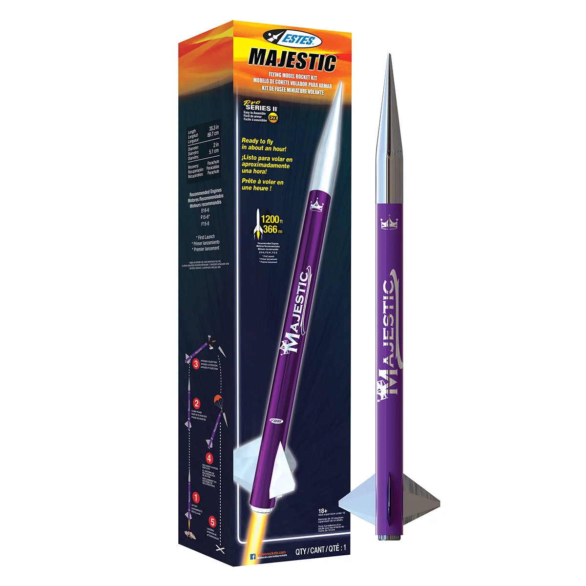 Estes Majestic PSII Rocket E2X