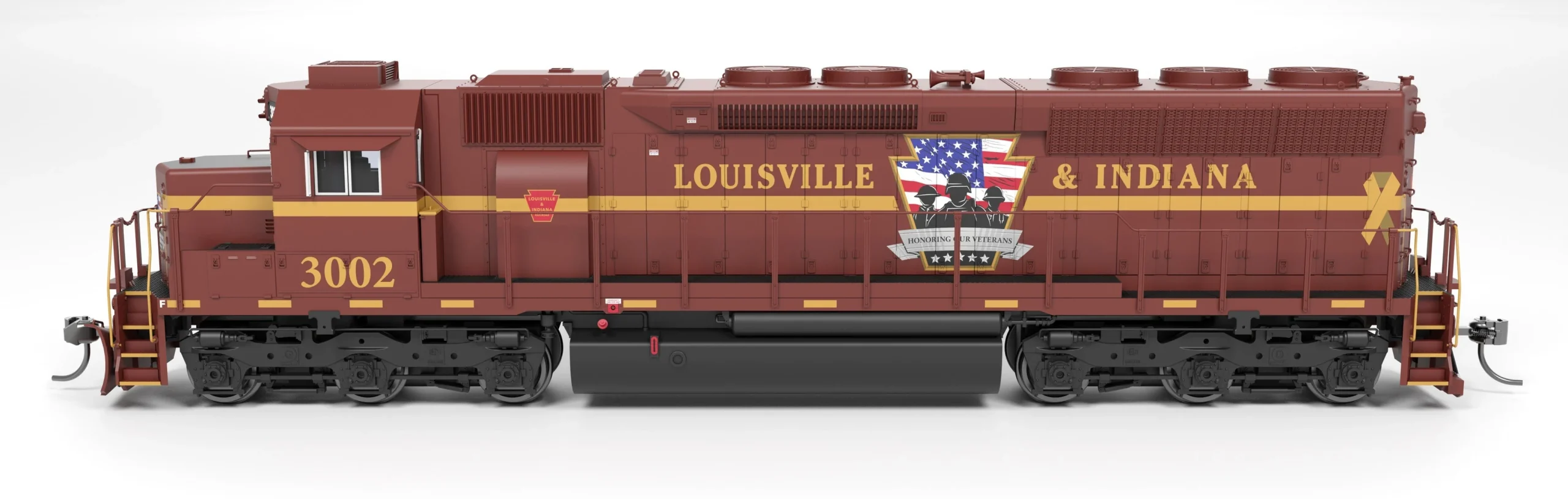 Broadway Limited HO 9810 SD45 Louisville & Indiana 3002 "Honoring Our Veterans" Paragon4 Sound/DC/DCC HO