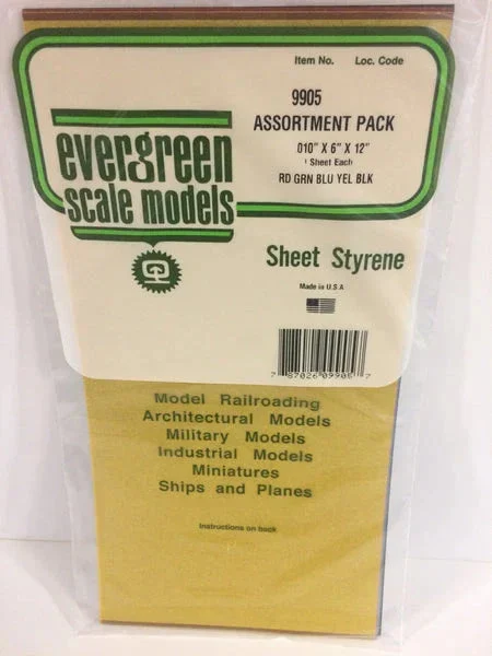 Evergreen .010" COMBO TRANSPARENT POLYSTYRENE SHEET PACK - Evergreen Scale Models