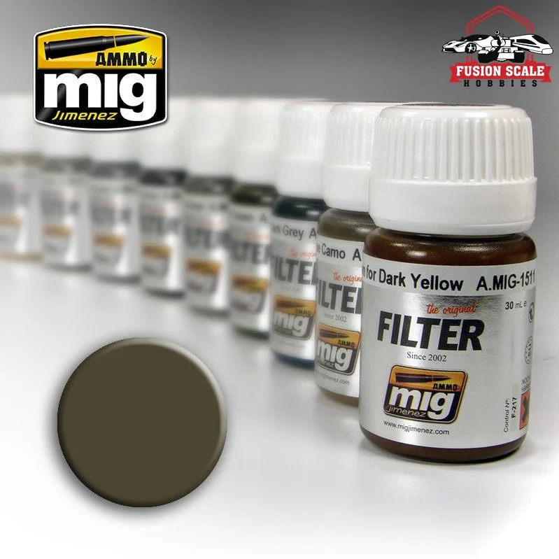 Ammo Mig Jimenez Filter Dark Gray for White