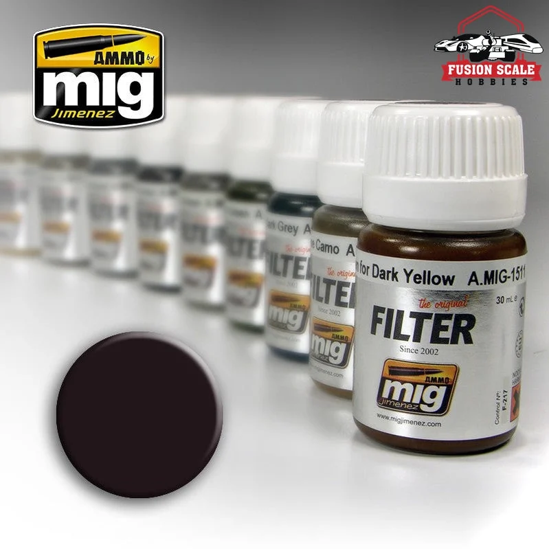 Ammo Mig Jimenez Filter Brown for Dark Green
