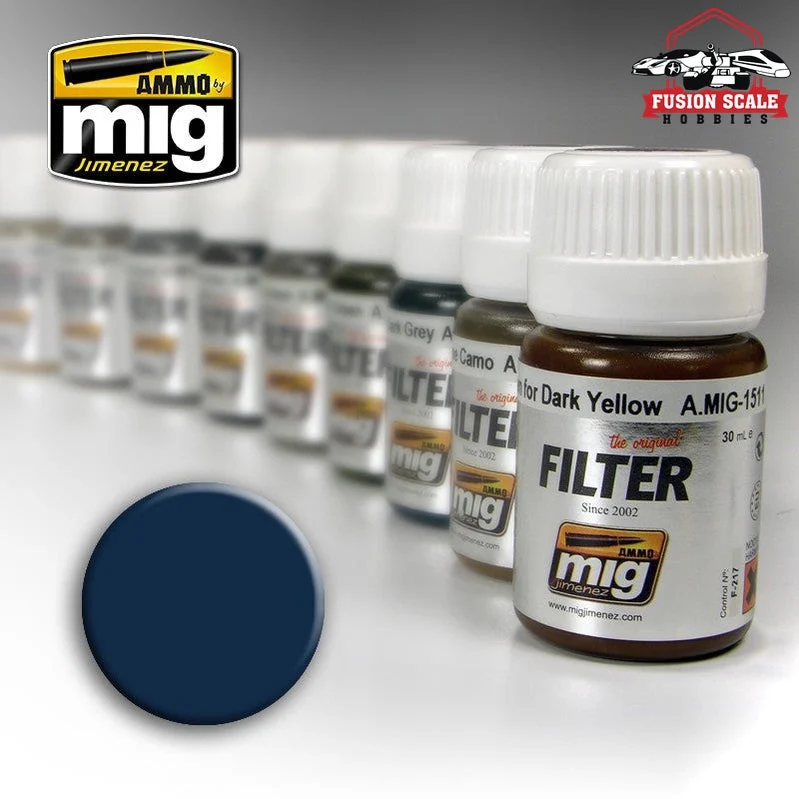 Ammo Mig Jimenez Filter Blue for Dark gray