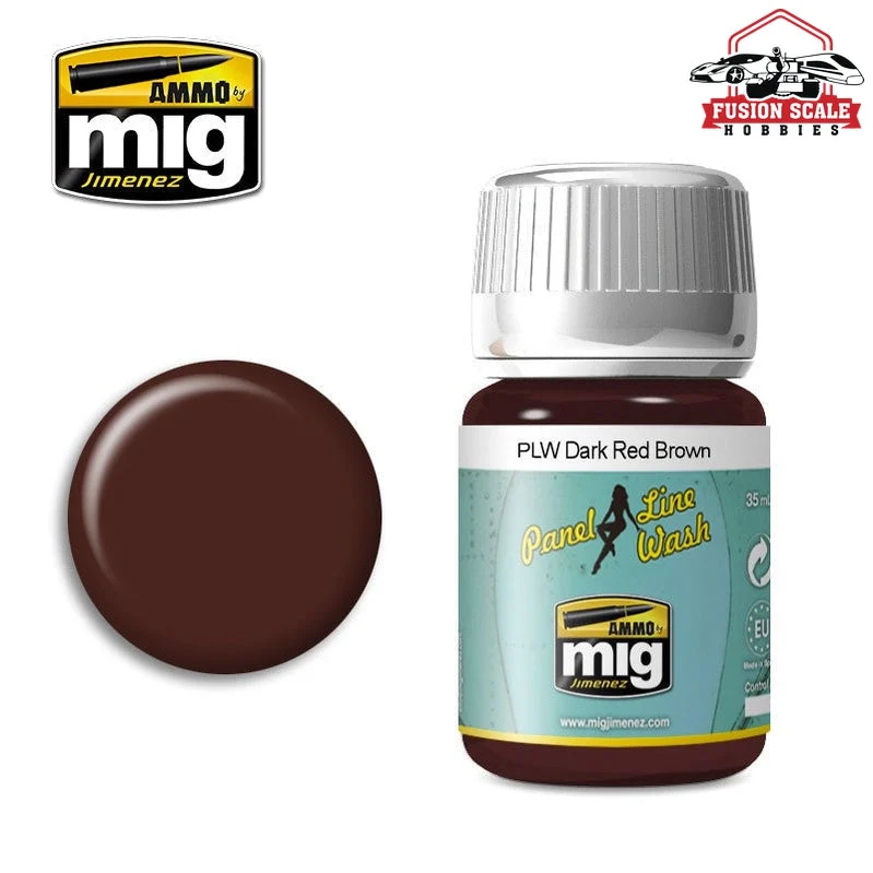 Ammo Mig Jimenez Panel Line Wash Dark Red Brown