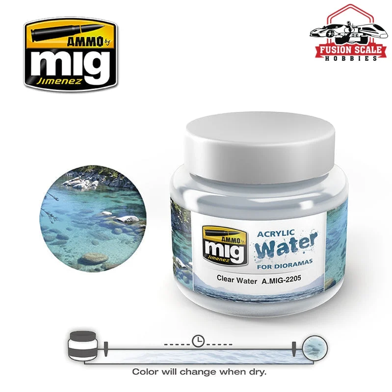 Ammo Mig Jimenez Clear Acrylic Water 250ml Jar AMIG2205