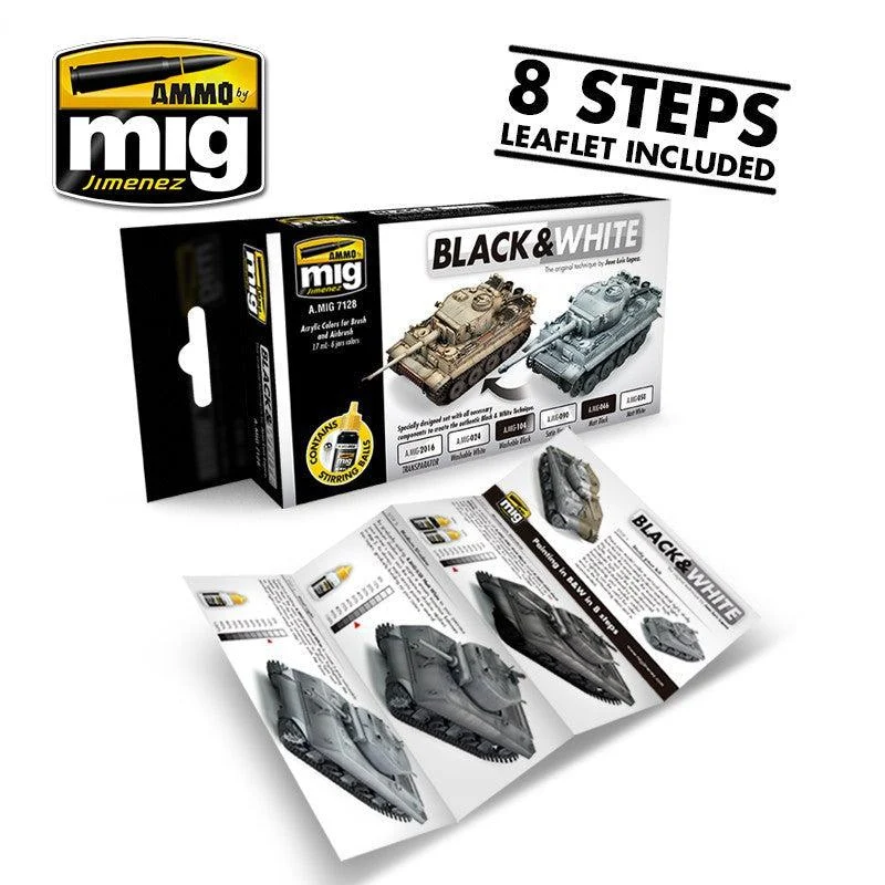 Ammo by Mig Black & White Technique Set - Ammo Mig Jimenez
