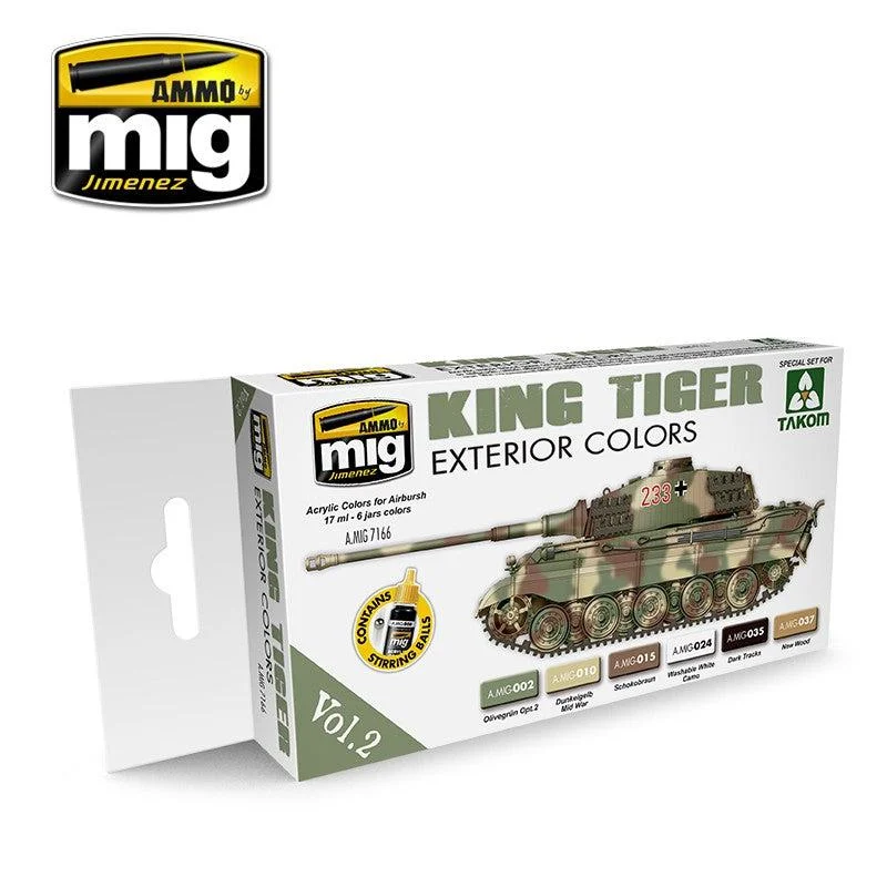 Ammo by Mig King Tiger Interior Color (Special Takom Edition) Vol.1 Set - Ammo Mig Jimenez