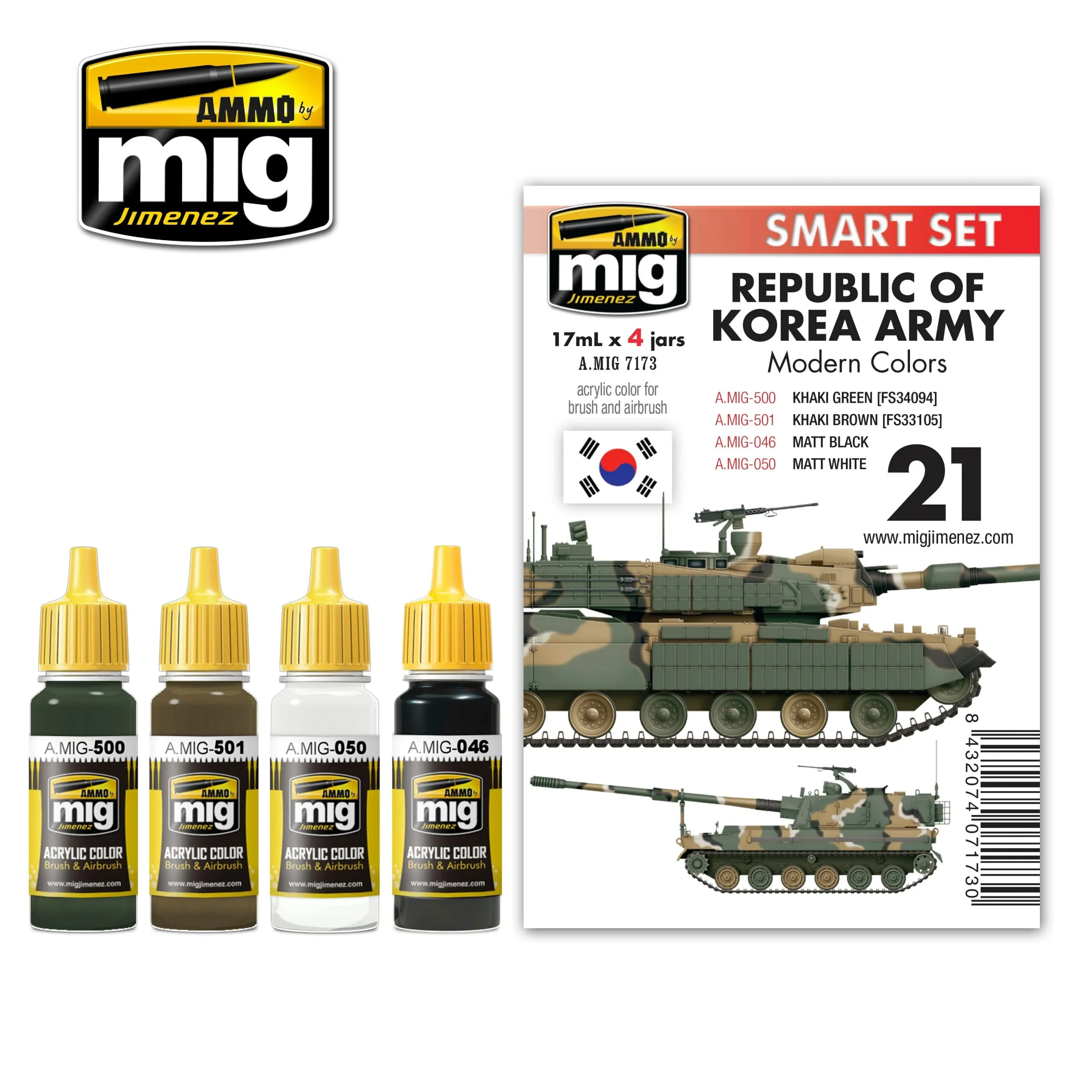 Ammo by Mig Republic Of Korea Army Modern Colors Set - Ammo Mig Jimenez
