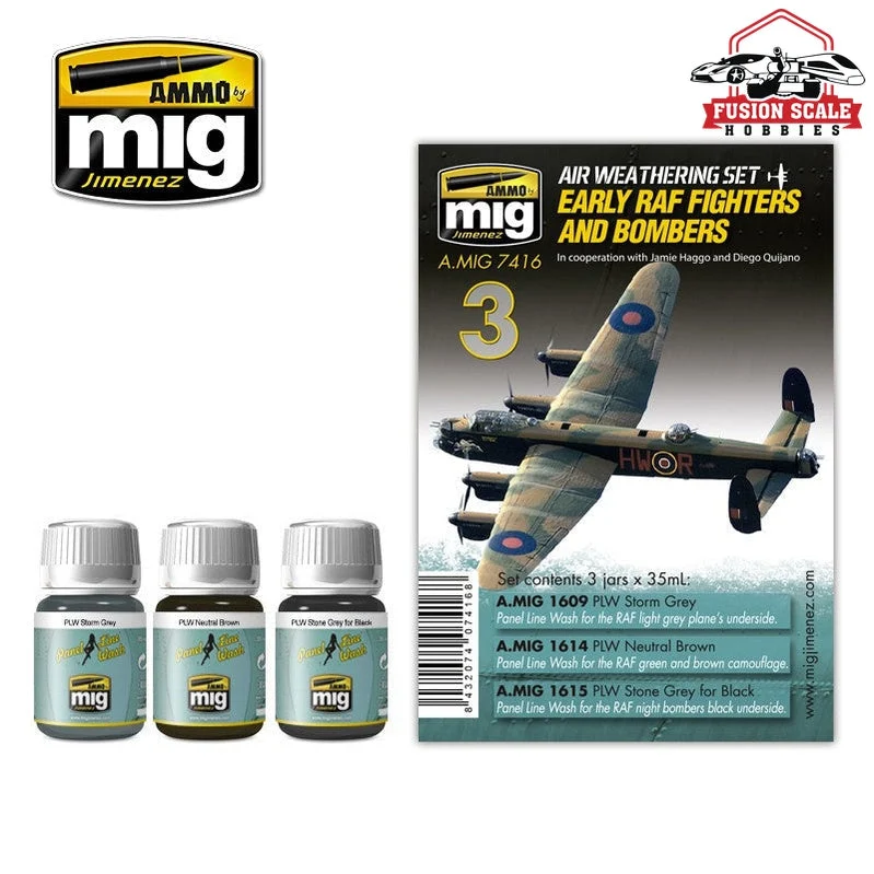 Ammo Mig Jimenez RAF Fighters & Bombers Enamel Weathering Paint Set AMIG7416