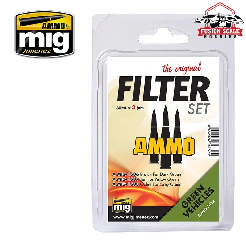 Ammo Mig Jimenez Green Vehicles Filter Set AMIG7452
