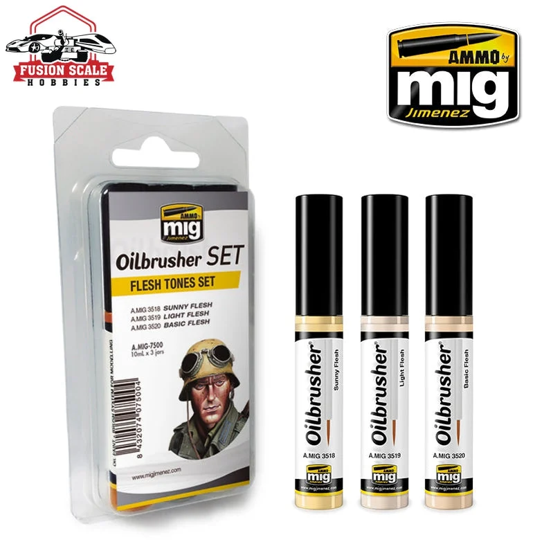 Flesh Tones Oilbrusher Set Ammo by Mig Jimenez AMIG7500 - Ammo Mig Jimenez