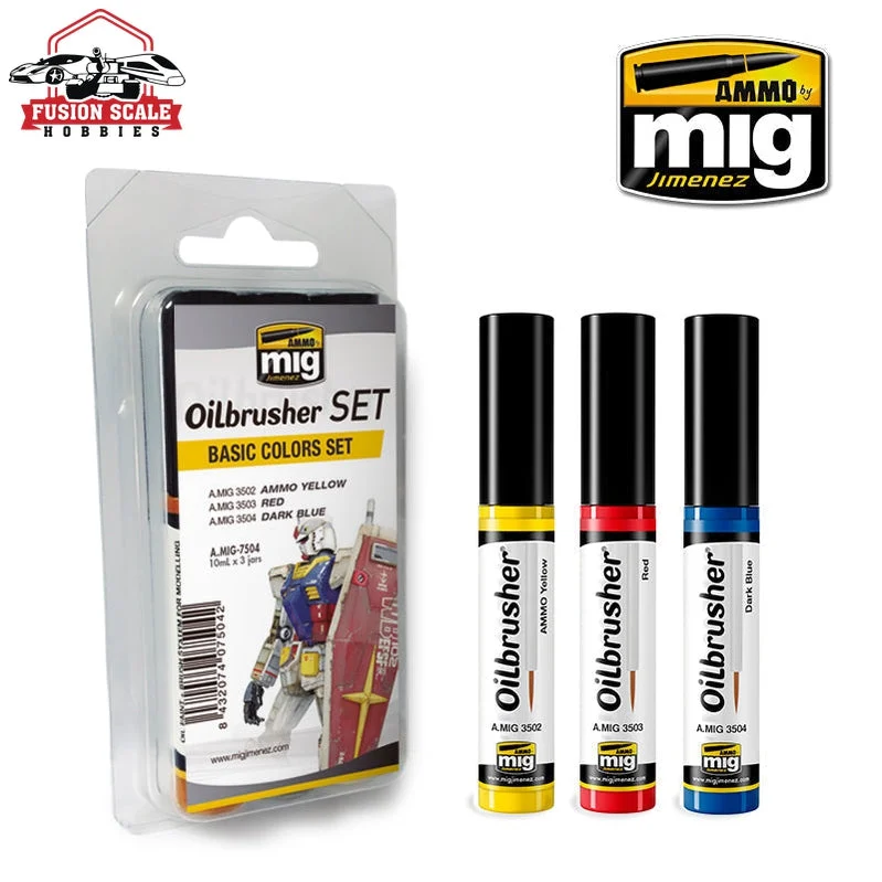 Basic Colors Oilbrusher Set Ammo by Mig Jimenez AMIG7504 - Ammo Mig Jimenez