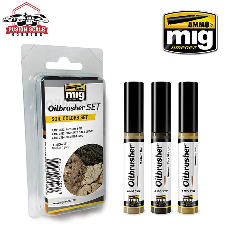 Soil Colors Oilbrusher Set Ammo by Mig Jimenez AMIG7511 - Ammo Mig Jimenez
