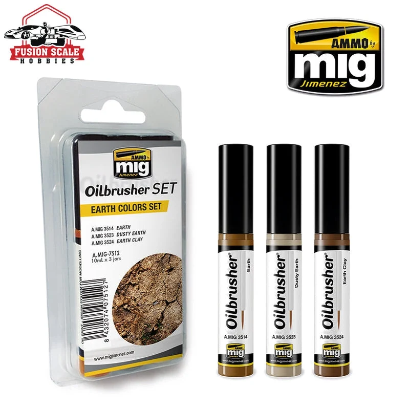 Earth Colors Oilbrusher Set Ammo by Mig Jimenez AMIG7512 - Ammo Mig Jimenez