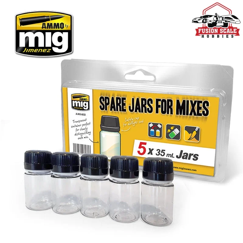 Ammo Mig Jimenez Spare Big Jars For Mixes 5 35ml Jars