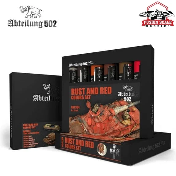 Abteilung 502 Rust & Red Colors Weathering Oil Paint Set (6 Colors) 20ml Tubes ABT304
