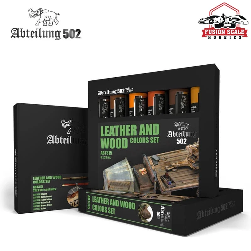 Abteilung 502 Leather & Wood Oil Paint Set (6 Colors) 20ml Tubes ABT315
