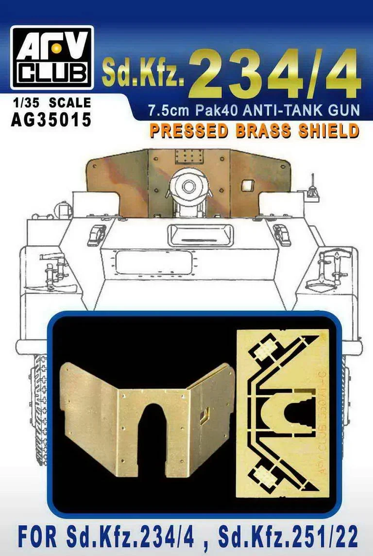1/35 AFV Pressed Brass Shield for Sd.Kfz.234/4, Sd.Kfz.251/22 - AG35015