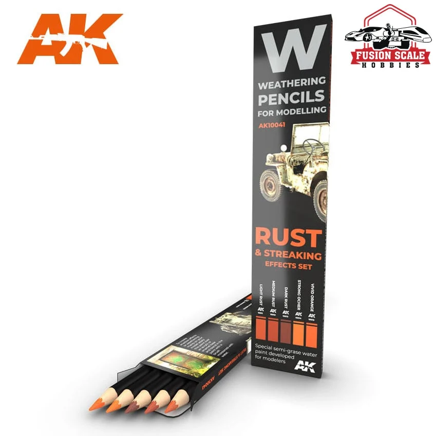 AK Interactive Rust & Streaking Effects Weathering Pencil Set 5 Pencils AKI10041