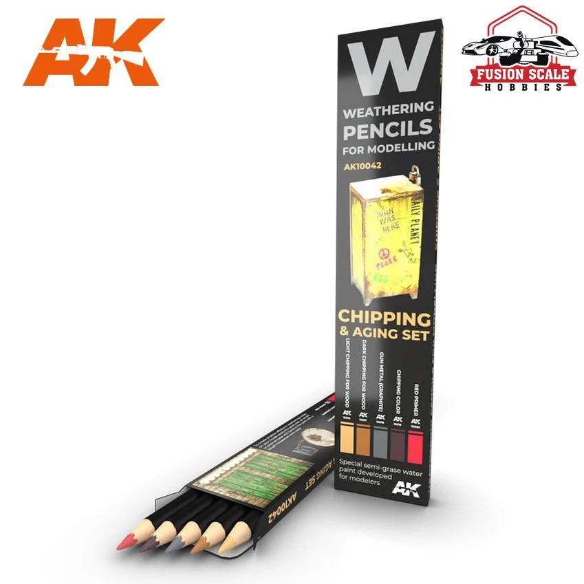 AK Interactive Chipping & Aging Weathering Pencil Set 5 Pencils AKI10042