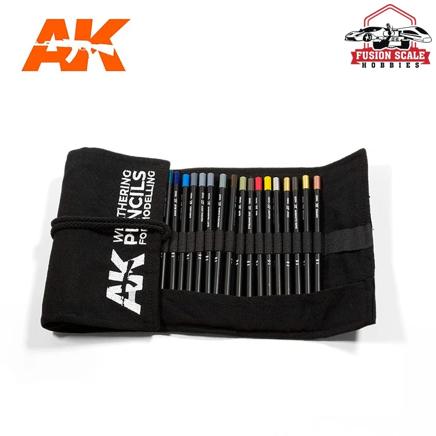 AK Interactive Weathering Pencil Full Range Cloth Case 37 Colors AKI10048