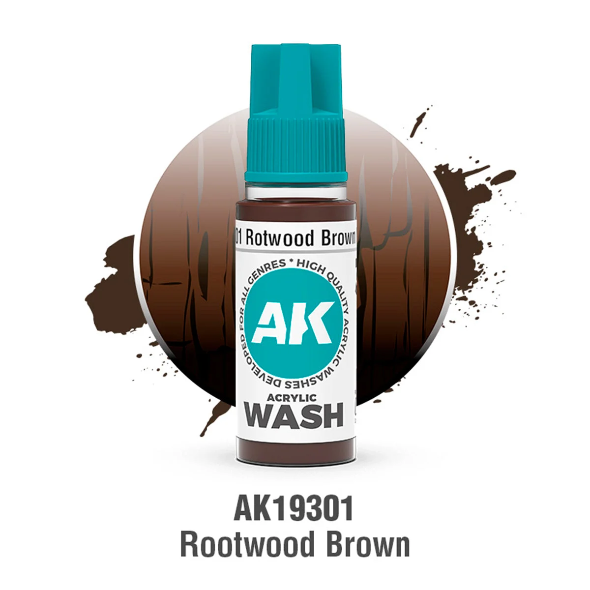 AK Interactive Rotwood Brown Acrylic Wash - AK19301