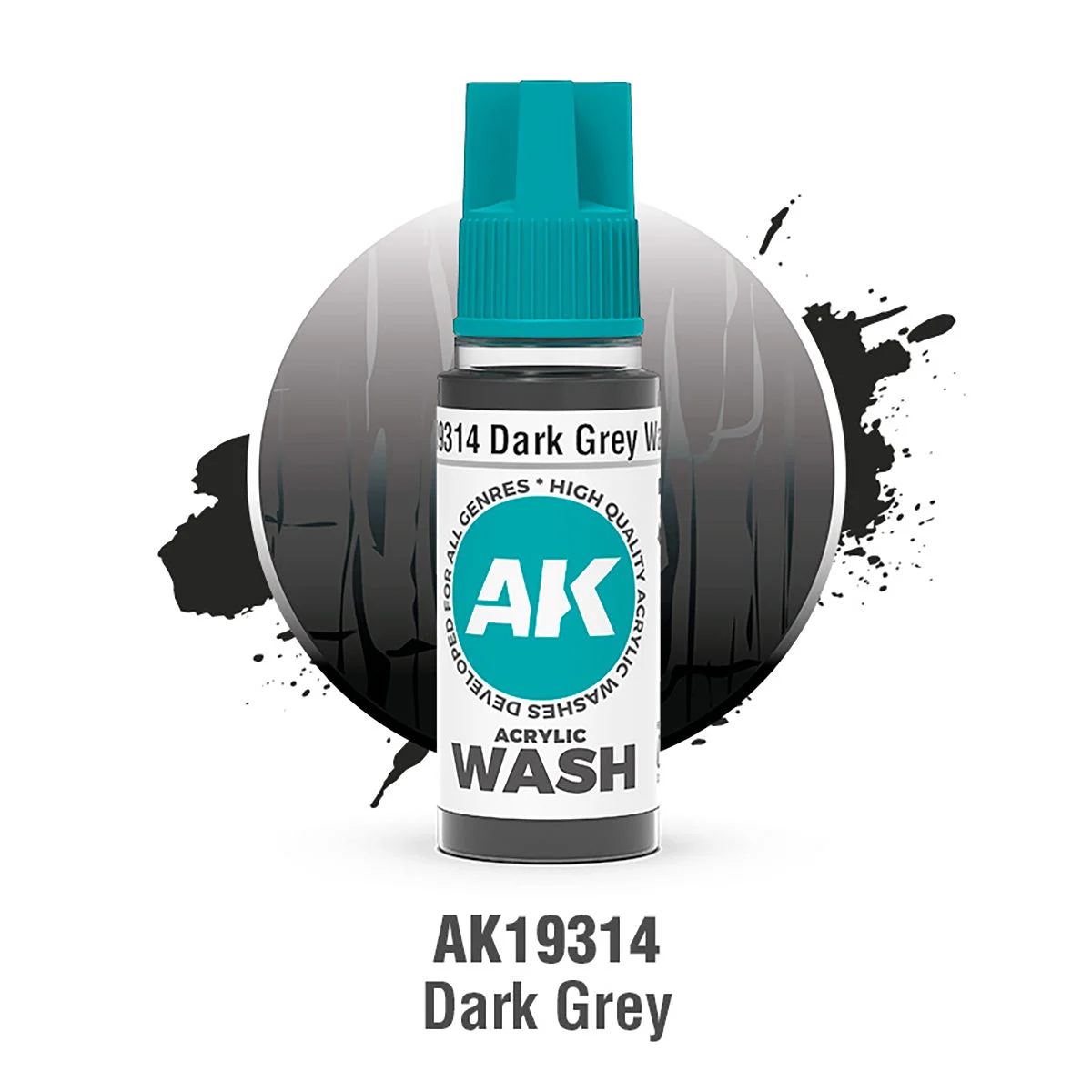 AK Interactive Dark Grey Acrylic Wash - AK19314