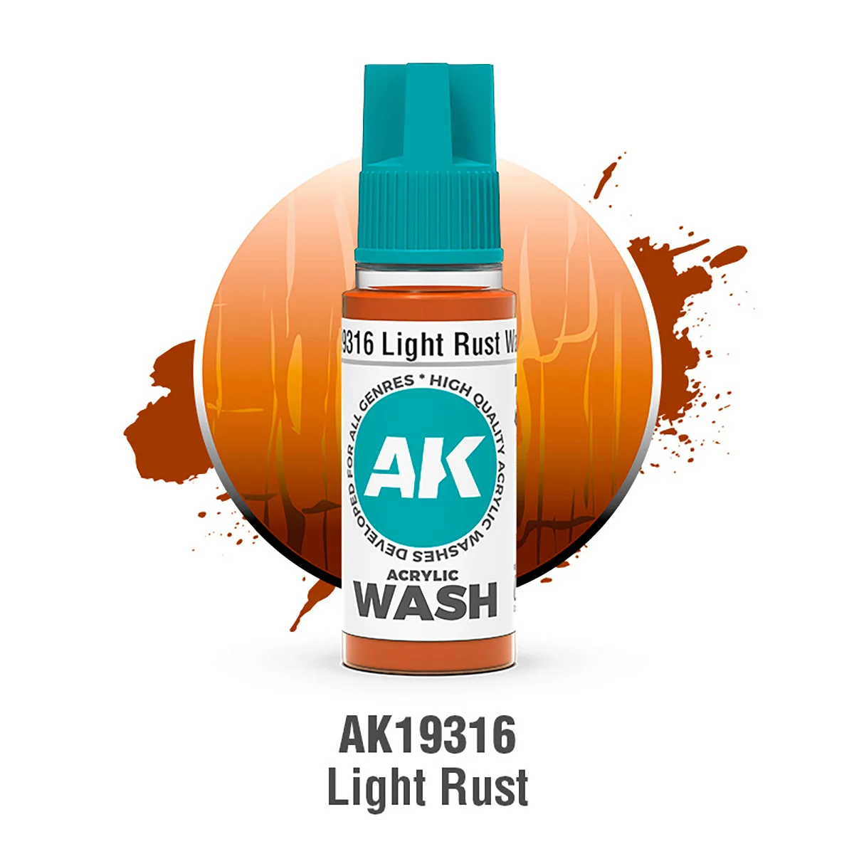 AK Interactive Light Rust Acrylic Wash - AK19316