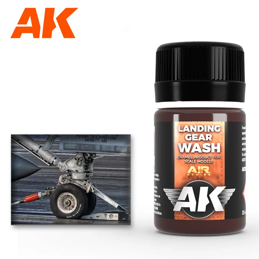AK Interactive Air Series Landing Gear Enamel Wash 35ml Bottle