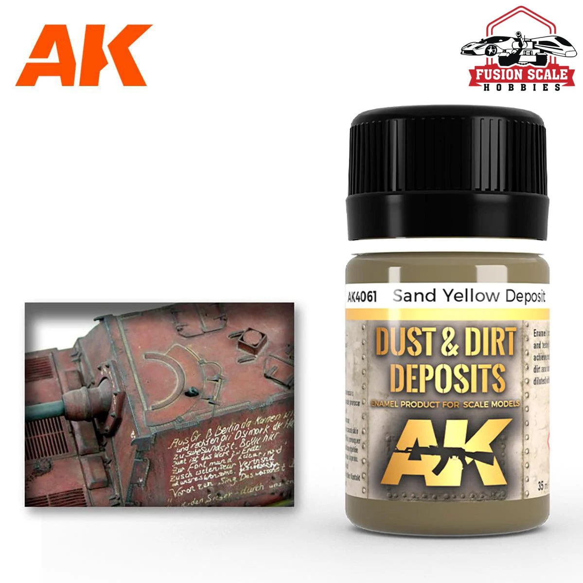 AK Interactive Air Series Dust & Deposit Sand Yellow Enamel Paint 35ml Bottle