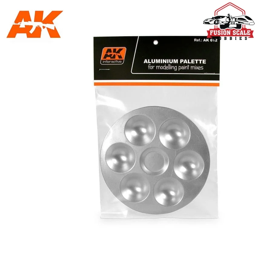 AK Interactive Six Well Aluminum Paint Pallet Circular AKI612