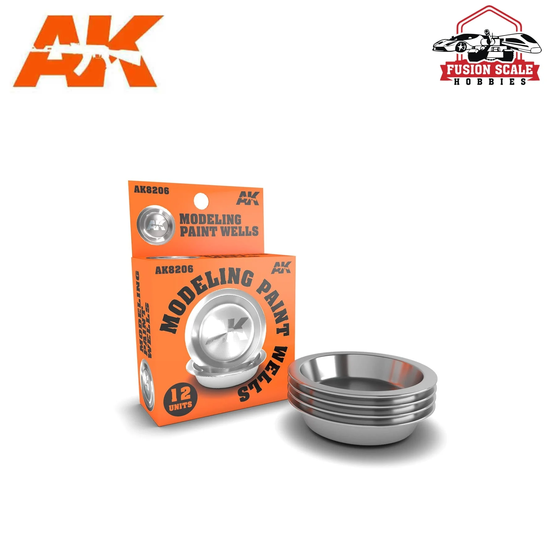 AK Interactive Aluminum Modeling Paint Wells Set of 12
