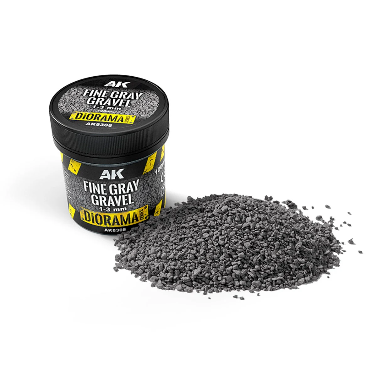 AK Interactive Fine Gray Gravel 1-3mm 100ml - 8308