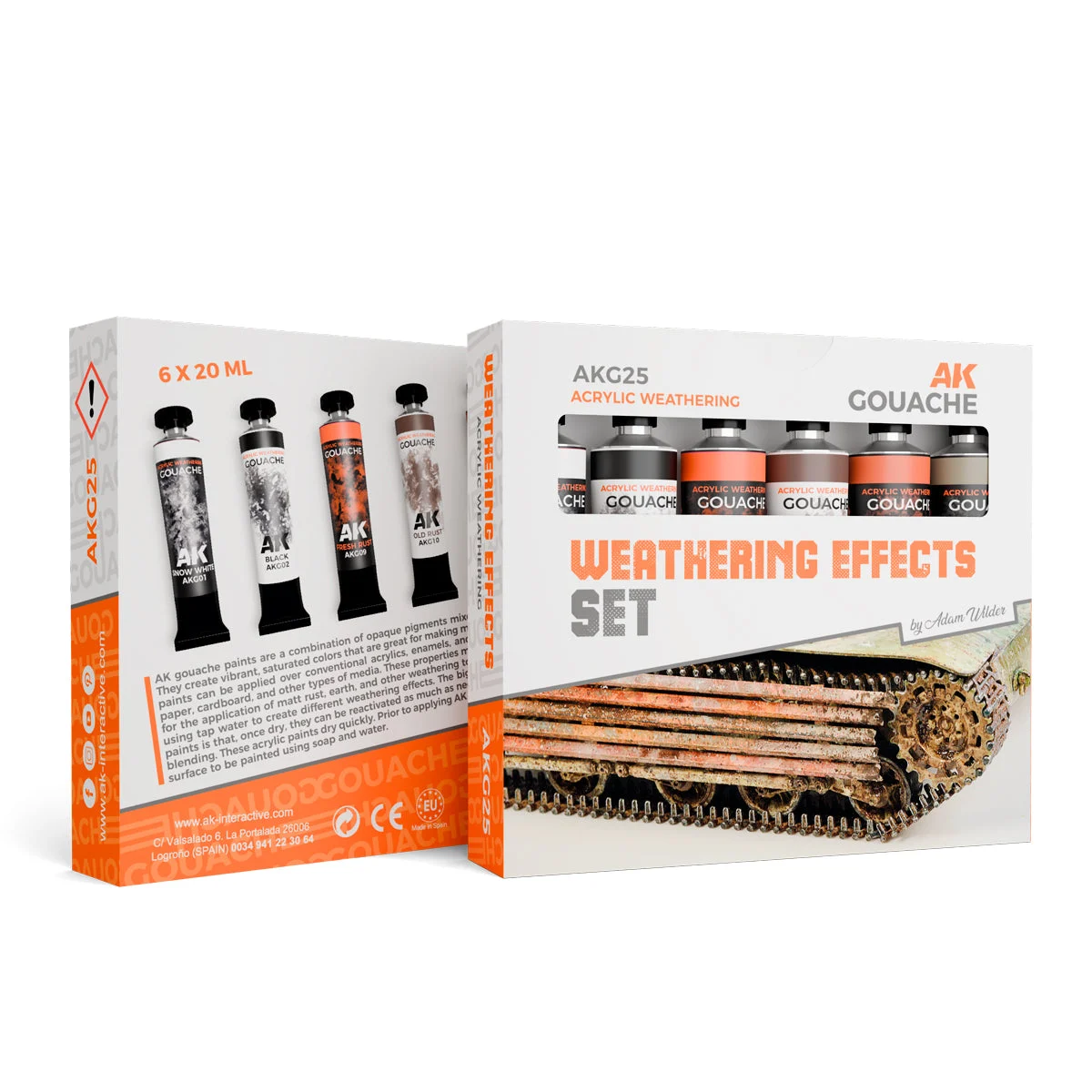 AK Gouaches Weathering Effects Set 6 Tubes - G25