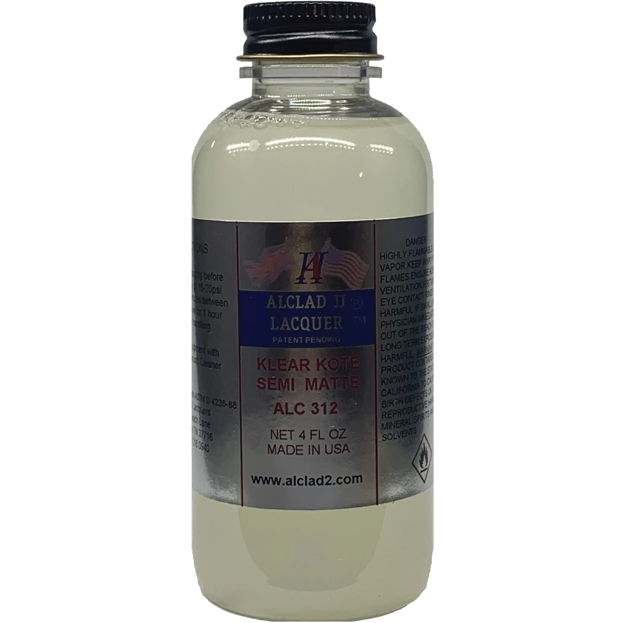 Alclad II Clear Coat Semi-Matte Clear Coat 4 oz ALC-312